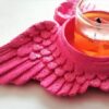 11cm Kanatlı Tealight Mumluk Silikon Kalıp K-208 Polyester Taş Tozu Çimento Alçı Kalıbı - Görsel 3