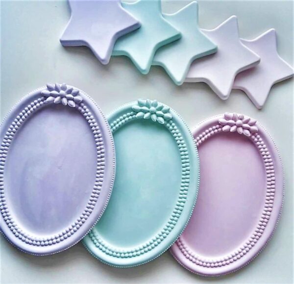 17,5cm Resimlik Çerçeve Silikon Kalıp K-343, Polyester Taş Tozu Alçı Kalıbı