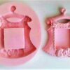 Kız Bebek Elbisesi 10cm Çerçeve Silikon Kalıp K-326, Polyester Taş Tozu Alçı Kalıbı - Görsel 2