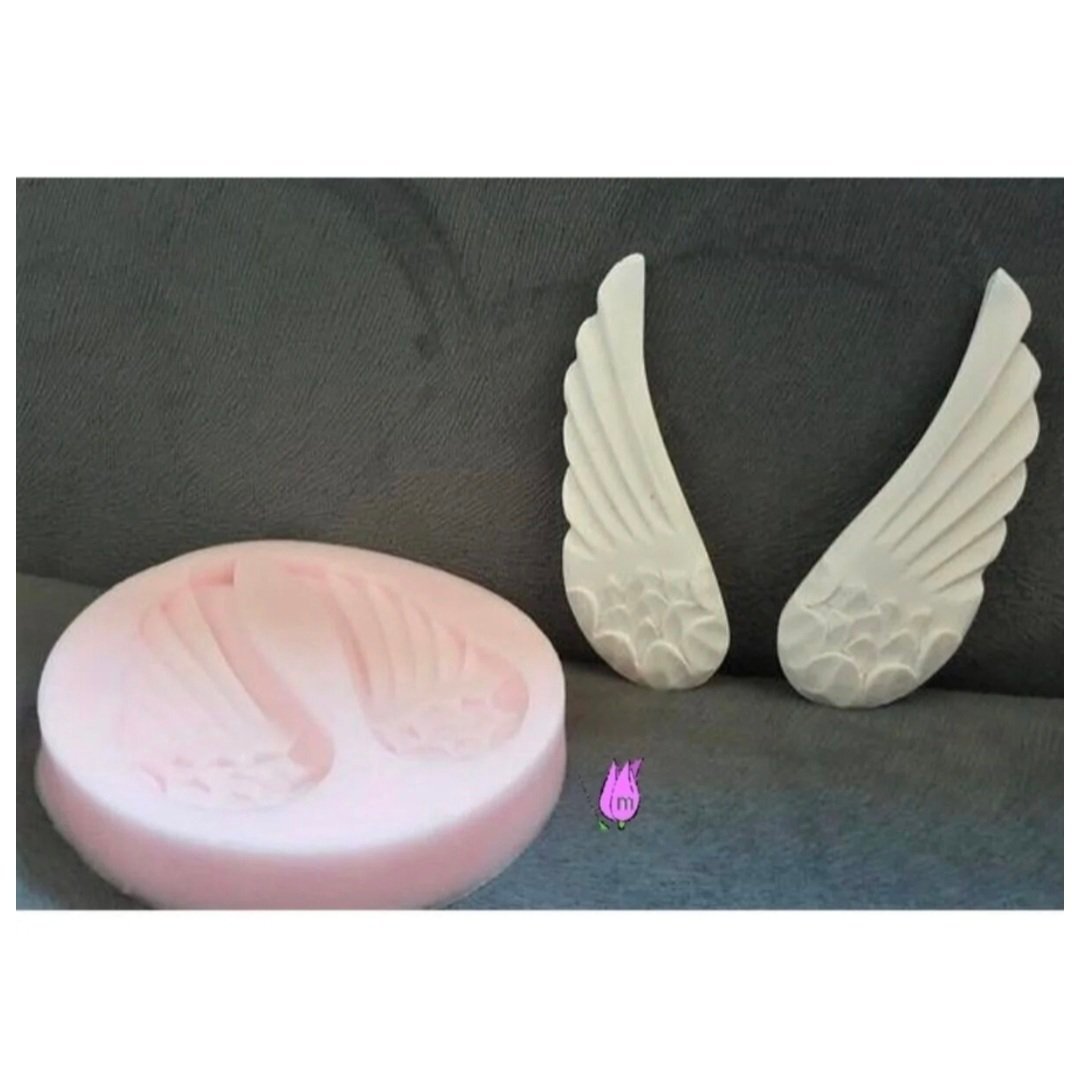 Çift Kanat, Kuş Kanadı Pano Süsü Magnet Silikon Kalıp K-606, Polyester Taş Tozu Alçı Mum Kalıbı - Görsel 7