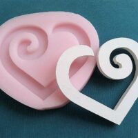 9cm Kalp Aşk Sevgi Askı Silikon Kalıp K-558, Polyester Kokulu Taş Sabun Alçı Mum Kalıbı