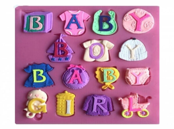 Baby Boy Baby Girl Yazılı Elbiseler Silikon Kalıp K-398