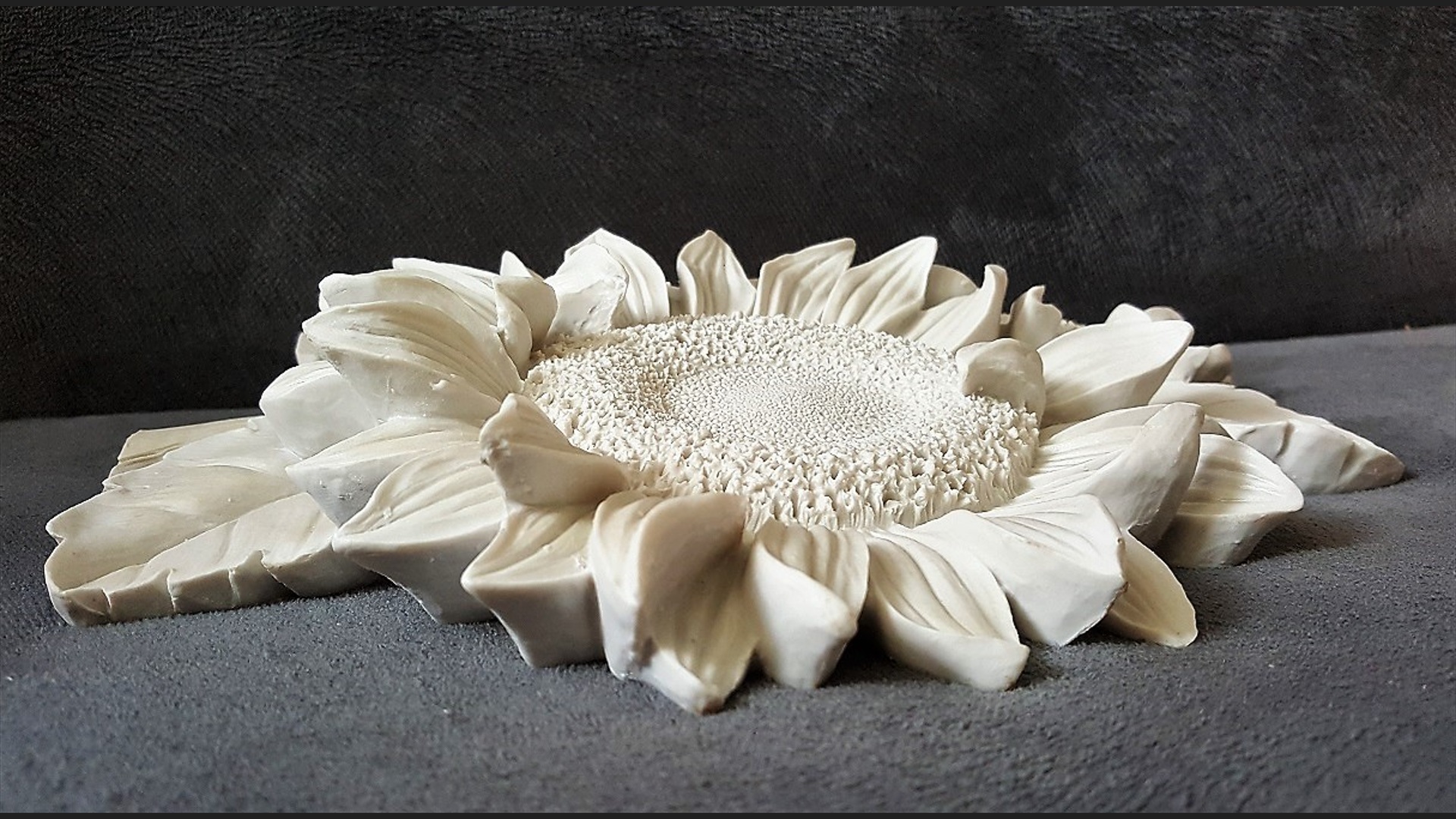 26cm Ayçiçeği Çiçek Demeti Silikon Kalıp K-466, Polyester Taş Tozu Çimento Alçı Kalıbı - Görsel 3