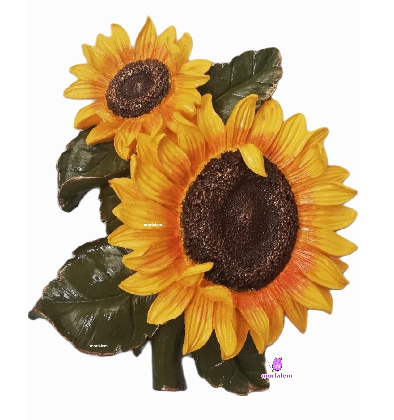 26cm Ayçiçeği Çiçek Demeti Silikon Kalıp K-466, Polyester Taş Tozu Çimento Alçı Kalıbı - Görsel 7