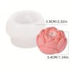 3 Boyutlu 6cm Gül Çiçek Silikon Kalıp K-1436, Taş Tozu Sabun Alçı Mum Kalıbı - Görsel 3