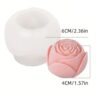 3 Boyutlu 6cm Gül Çiçek Silikon Kalıp K-1437, Taş Tozu Sabun Alçı Mum Kalıbı - Görsel 3