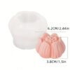 3 Boyutlu 6cm Gül Çiçek Silikon Kalıp K-1438, Taş Tozu Sabun Alçı Mum Kalıbı - Görsel 3