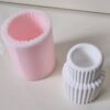6,9cm Oluklu Silindir Mumluk Silikon Kalıp K-1449, Polyester Taş Tozu Çimento Alçı Mum Kalıbı - Görsel 5