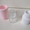 6,9cm Oluklu Silindir Mumluk Silikon Kalıp K-1449, Polyester Taş Tozu Çimento Alçı Mum Kalıbı - Görsel 6