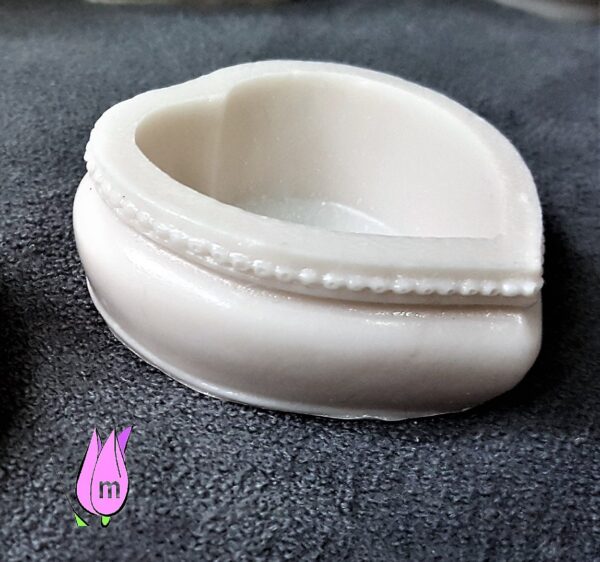 5,5cm Mini Minyatür Kalp Saksı Mumluk Silikon Kalıp K-218A, Taş Tozu Polyester Mum Alçı Kalıbı