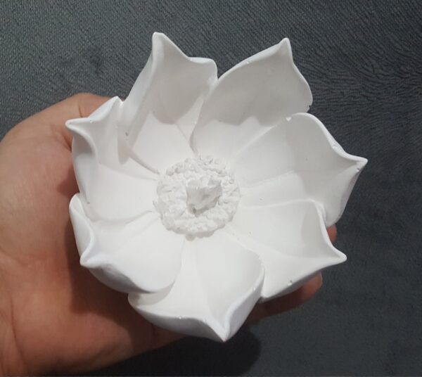 11,5cm Lotus Çiçeği, Çiçek Silikon Kalıp K-954, Polyester Taş Tozu Çimento Alçı Kalıbı