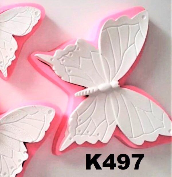 19cm Kelebek Silikon Kalıp K-497, Polyester Mum Kokulu Taş Sabun Alçı Kalıbı
