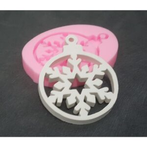 9,2cm Yıldız Askı Kristal Kar Tanesi Silikon Kalıp K-818, Kokulu Taş Sabun Polyester Alçı Mum Kalıbı