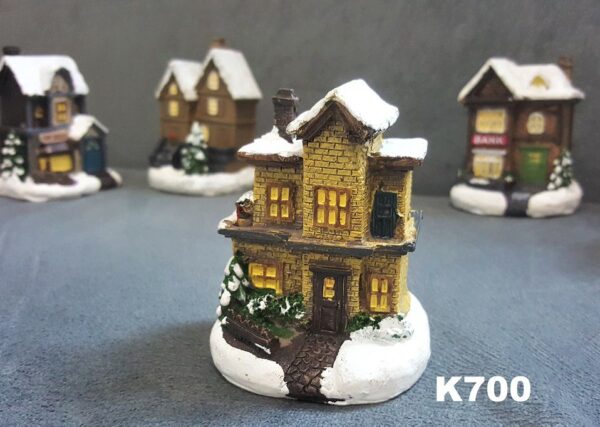 3 Boyutlu Kış Evi Çam Ağacı Ev Silikon Kalıp K-700, Polyester Kokulu Taş Alçı Mum Kalıbı