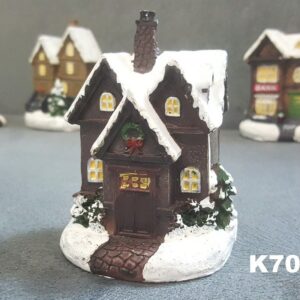 3 Boyutlu Kış Evi Çam Ağacı Ev Silikon Kalıp K-701, Polyester Kokulu Taş Alçı Mum Kalıbı