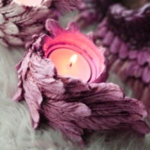 13cm Kanat Tealight Mumluk Silikon Kalıp K-493, Polyester Taş Tozu Alçı Kalıbı