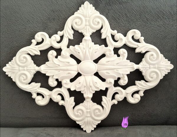 33,5cm Bordür Aplik Yaprak Sarmaşık Dekor Silikon Kalıp K-538, Polyester Taş Tozu Alçı Kalıbı