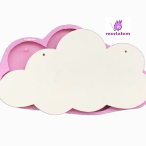 26cm Bulut Delikli Askılık Pano Süsü Silikon Kalıp K-535, Polyester Taş Tozu Alçı Kalıbı