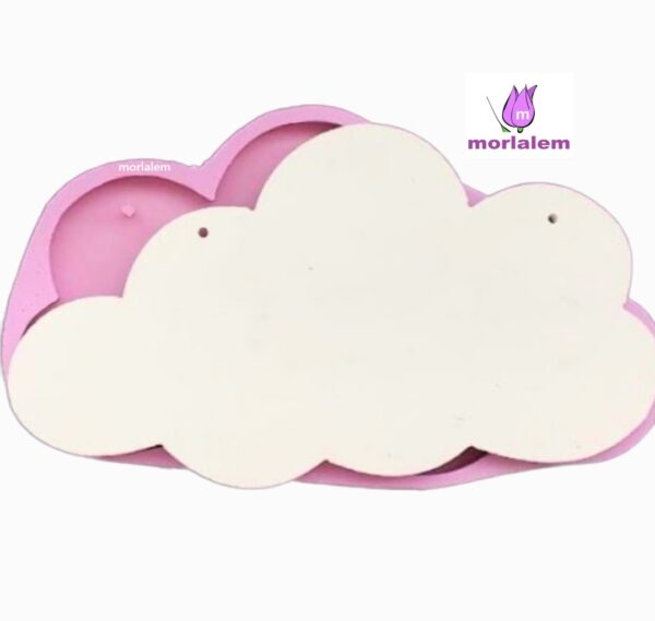 26cm Bulut Delikli Askılık Pano Süsü Silikon Kalıp K-535, Polyester Taş Tozu Alçı Kalıbı