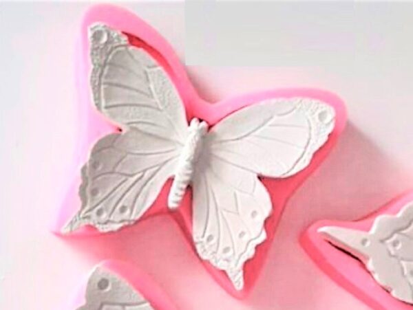13cm Kelebek Silikon Kalıp K-495, Polyester Mum Kokulu Taş Sabun Alçı Kalıbı
