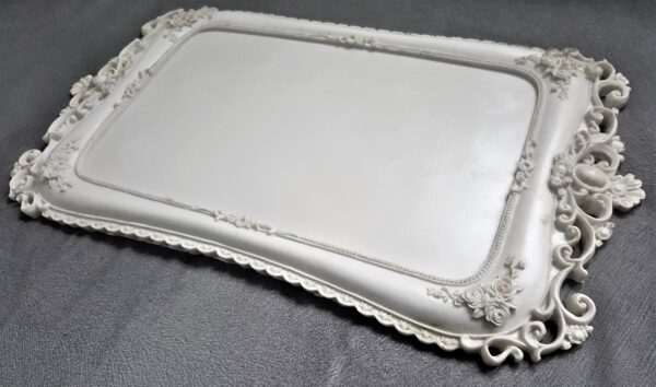 Gül Çiçek Yaprak Dekorlu 43cm Tepsi Silikon Kalıp K-707