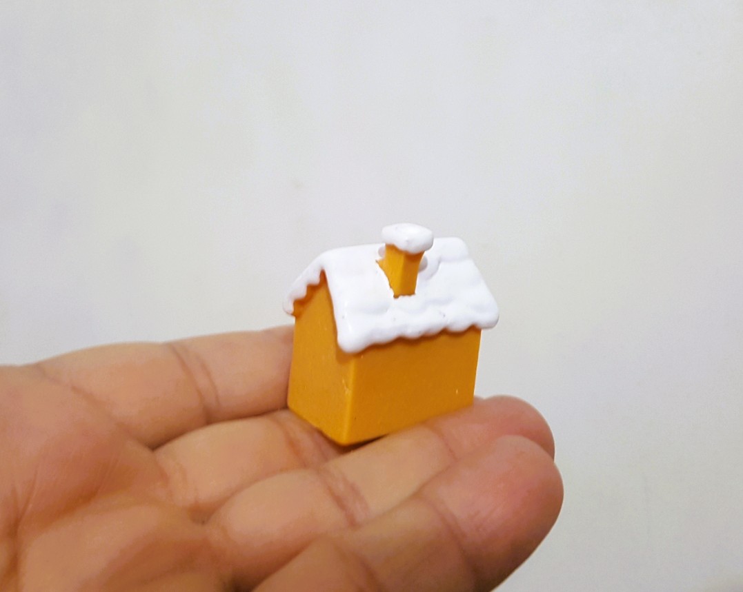 4cm Karlı Mini Ev Kış Evi Silikon Kalıp K-1492, Kokulu Taş Sabun Alçı Mum Kalıbı - Görsel 4