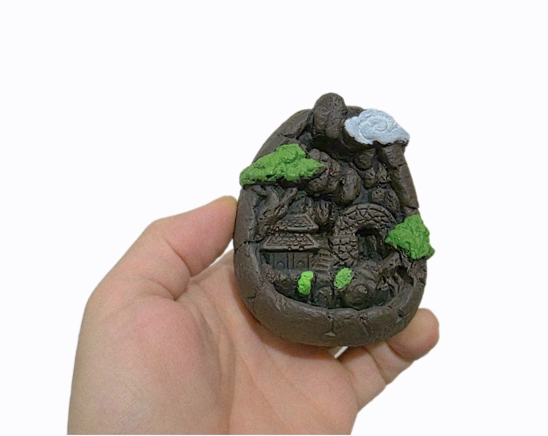 9cm Kaya Ağaç Bulut Doğa Japon Evi Yumurta Geri Akış Şelale Dağ Tütsülük Silikon Kalıp K-1499 - Görsel 3