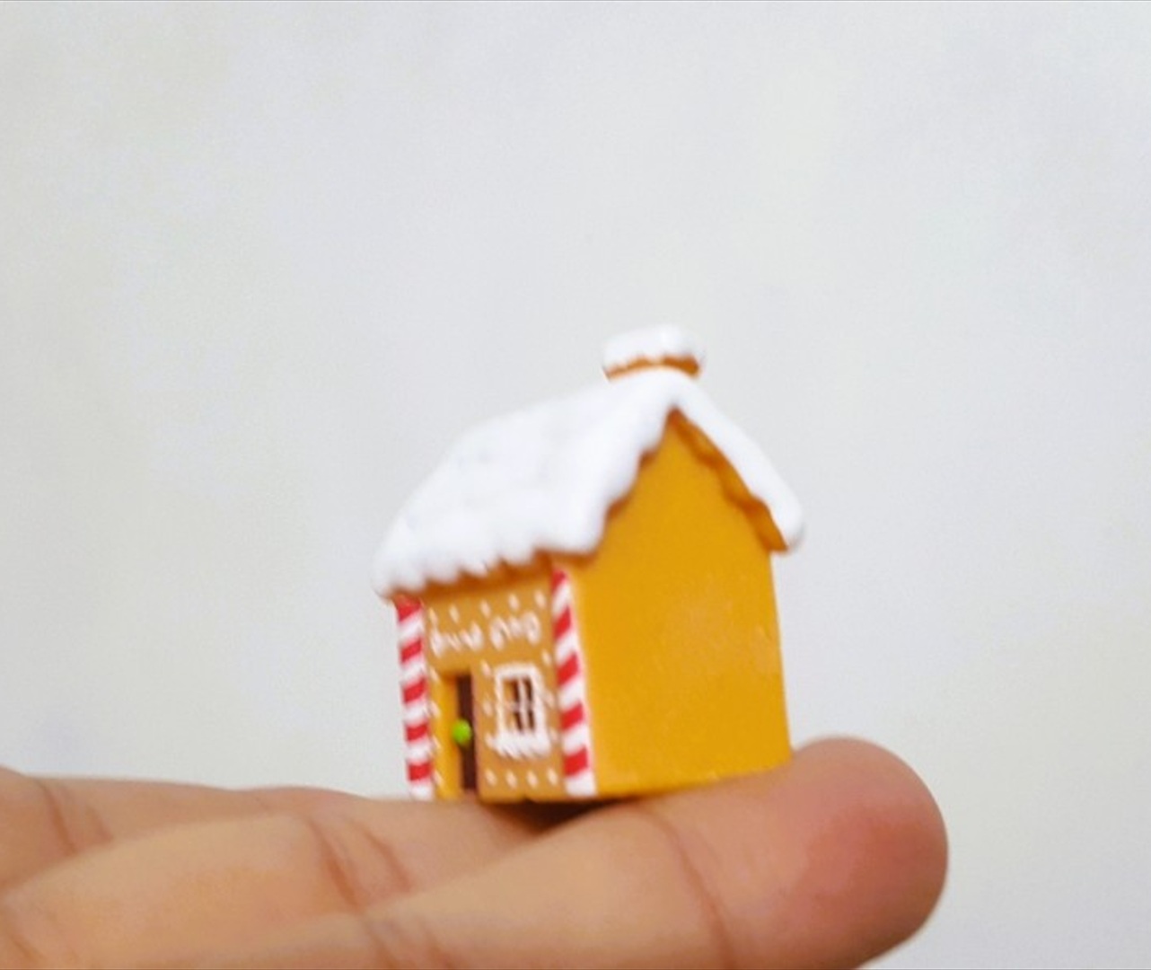 4cm Karlı Mini Ev Kış Evi Silikon Kalıp K-1492, Kokulu Taş Sabun Alçı Mum Kalıbı - Görsel 3