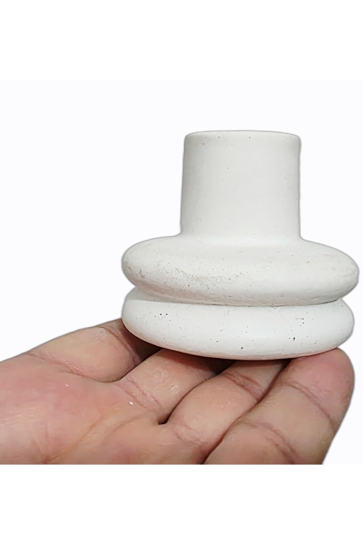 16cm Halkalı Twist Şamdan Mumluk Silikon Kalıp K-1518, Taş Tozu Sabun Polyester Alçı Mum Kalıbı - Görsel 4