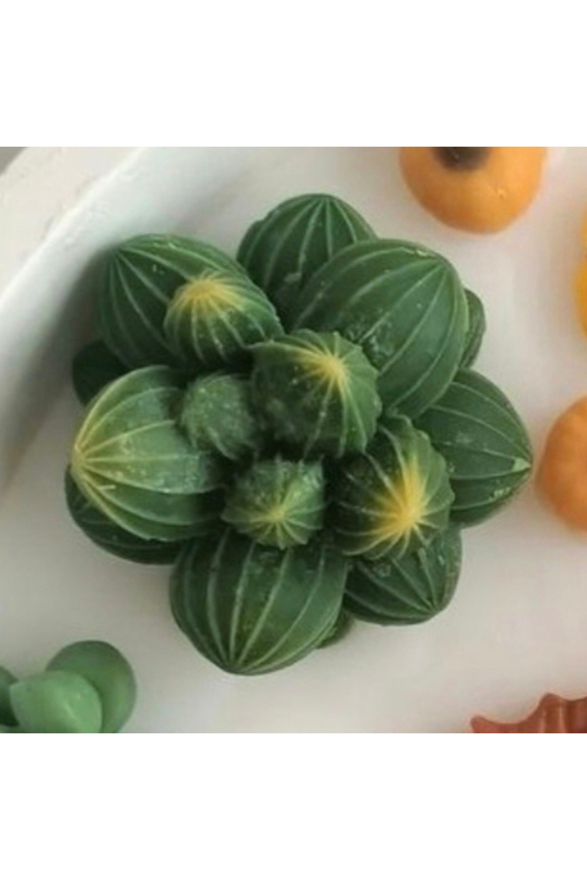 3,2cm Mini Sukulent Çiçek Silikon Kalıp K-1519, Kokulu Taş Sabun Alçı Mum Kalıbı - Görsel 3