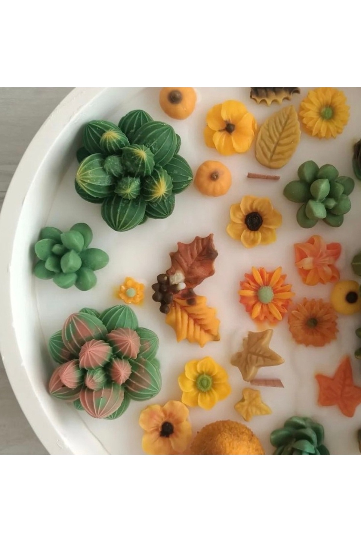 3,2cm Mini Sukulent Çiçek Silikon Kalıp K-1519, Kokulu Taş Sabun Alçı Mum Kalıbı - Görsel 5