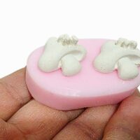 İkili Mantar, 2'li Mini Çiçekli Magnet Mantar Silikon Kalıp K-1516, Taş Tozu Sabun Alçı Mum Kalıbı