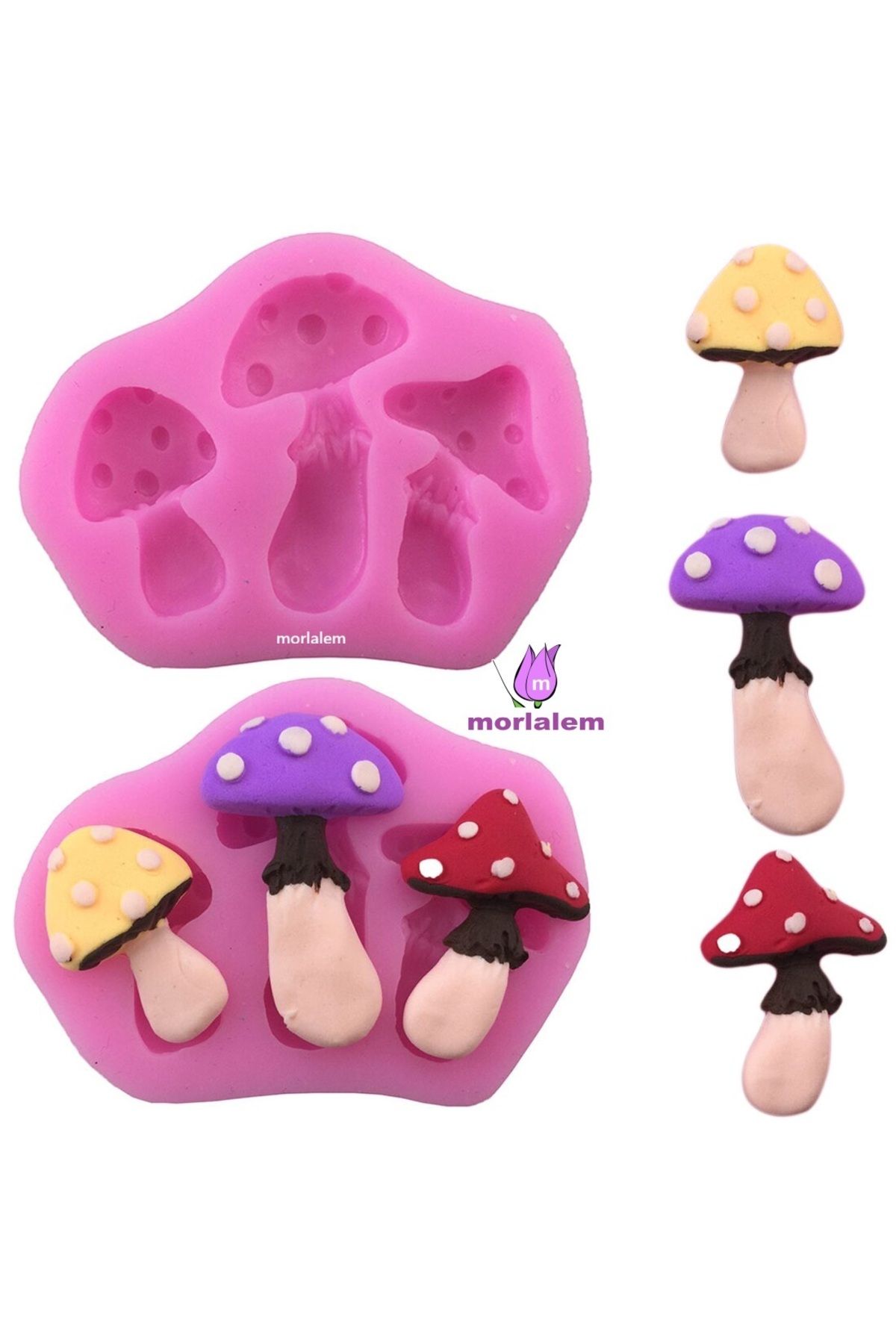 Ahşap Örme Taş Kalp Kapı Pencere Mantar 3'lü Silikon Kalıp K-678 K-694 K-1531, Taş Tozu Alçı Kalıbı - Görsel 3