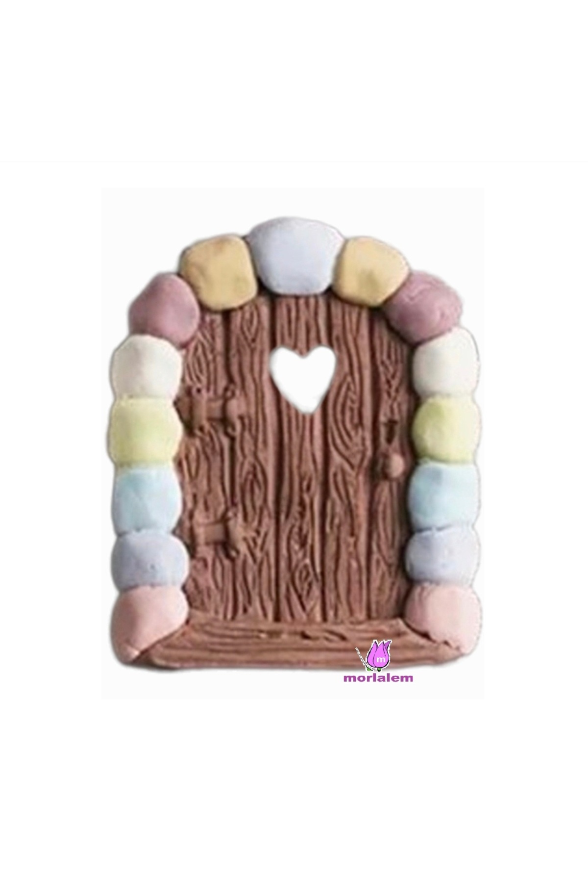 Ahşap Örme Taş Kalp Kapı Pencere Mantar 3'lü Silikon Kalıp K-678 K-694 K-1531, Taş Tozu Alçı Kalıbı - Görsel 5