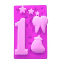 1 Yaş Diş Biberon Yıldız Silikon Kalıp K-1534, Kokulu Taş Alçı Sabun Mum Kalıbı