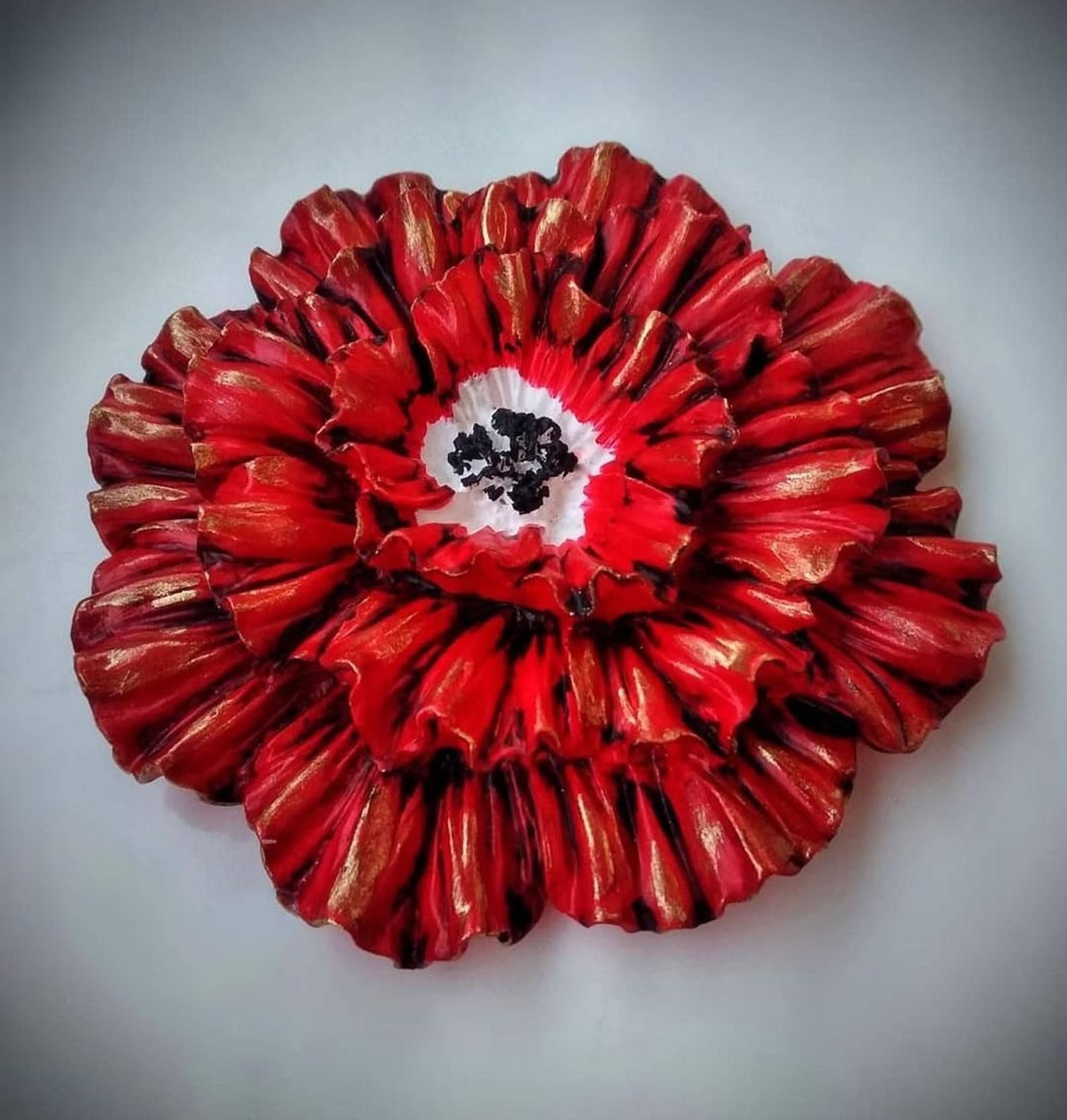 23cm Gül Çiçek Silikon Kalıp K-867, Polyester Kokulu Taş Sabun Alçı Mum Kalıbı - Görsel 4