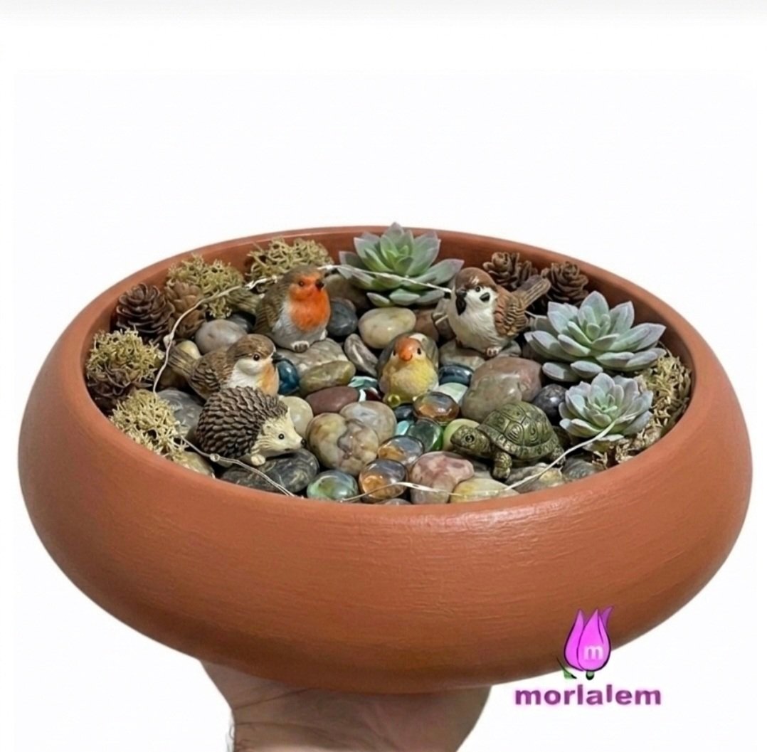 29cm Yuvarlak Kavisli Büyük Saksı Sunumluk Mum Tabağı Tepsi Silikon Kalıp K-1535 - Görsel 8