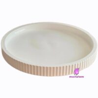 21cm Oluklu Yuvarlak Tepsi Sunumluk çerçeve Mum Tabağı Saksı Altlığı Silikon Kalıp K-1544