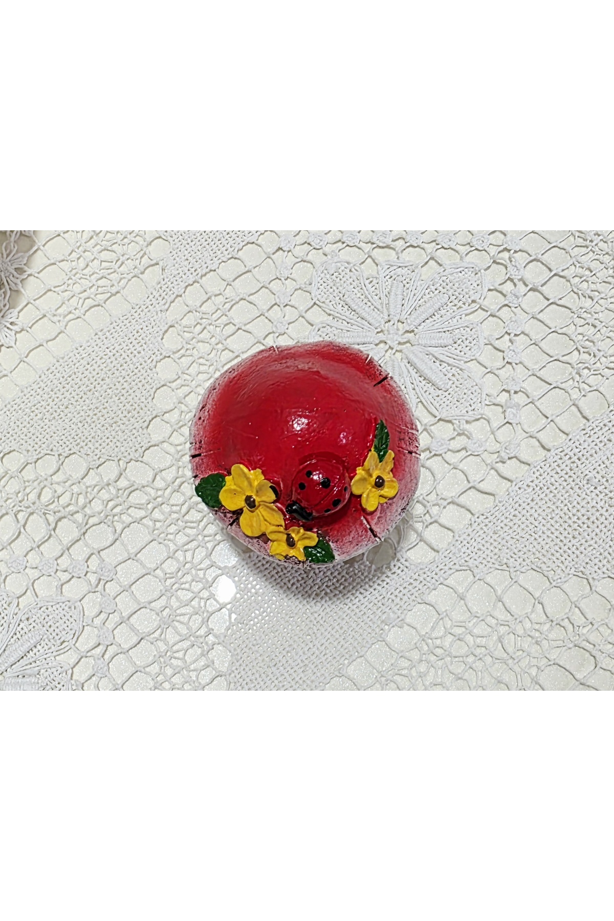6,6 cm Mantar, Çiçek Uğur Böçekli Silikon Kalıp K-1551, Kokulu Taş Polyester Epoksi Alçı Mum Kalıbı - Görsel 4