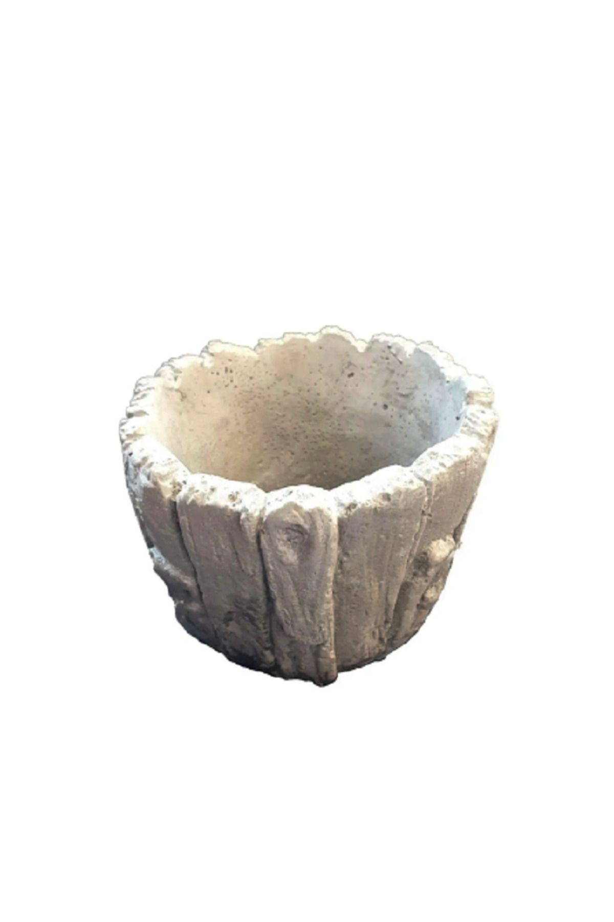 Ağaç Görünümlü Beyaz Saksı (Ham, Boyasız), Taş Tozundan El Yapımı - Görsel 2