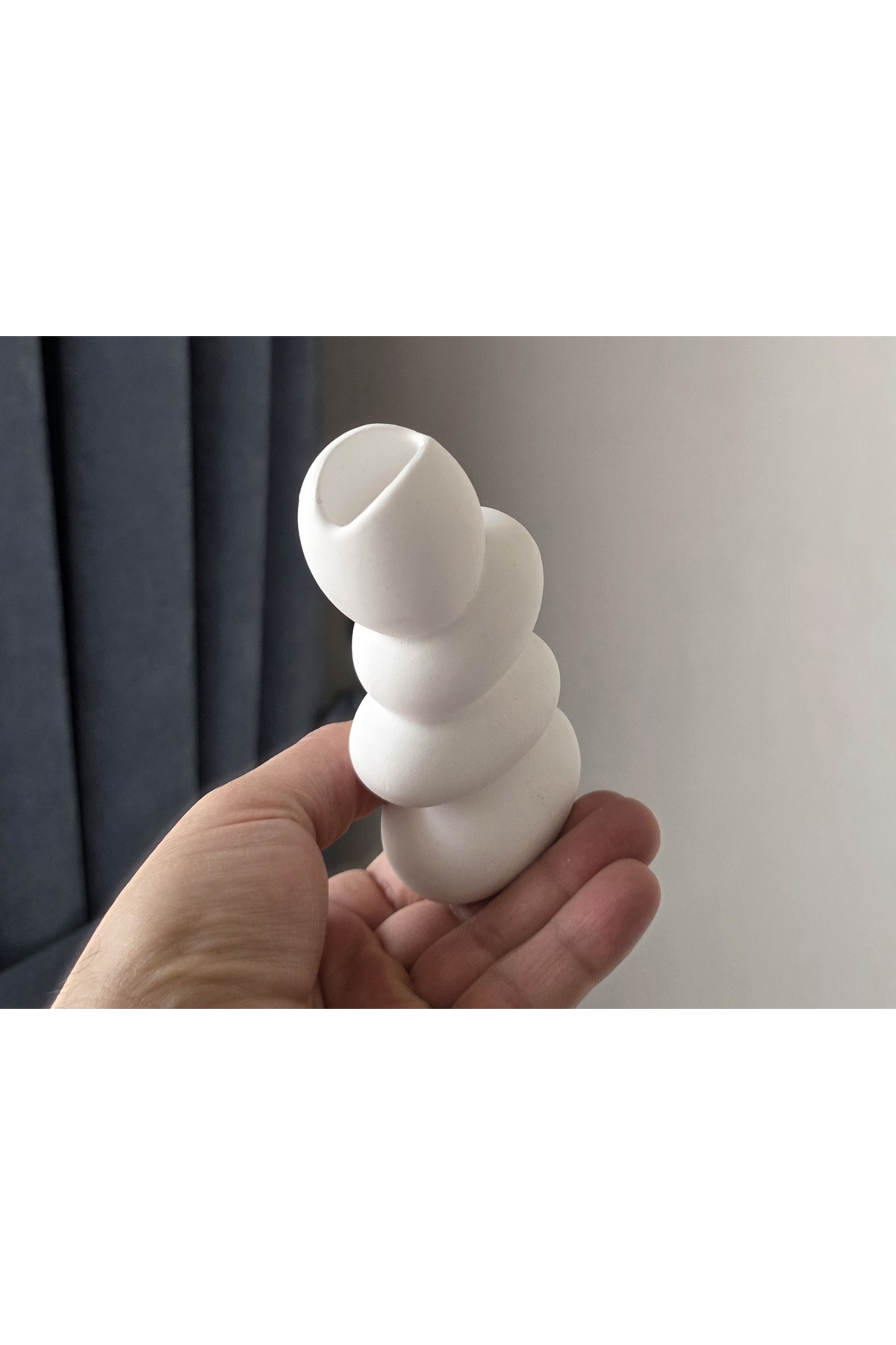 Çakıl Taş Vazo, Minimalist Mini Vazo Silikon Kalıp K-1569, Polyester Taş Tozu Çimento Alçı Kalıbı - Görsel 6