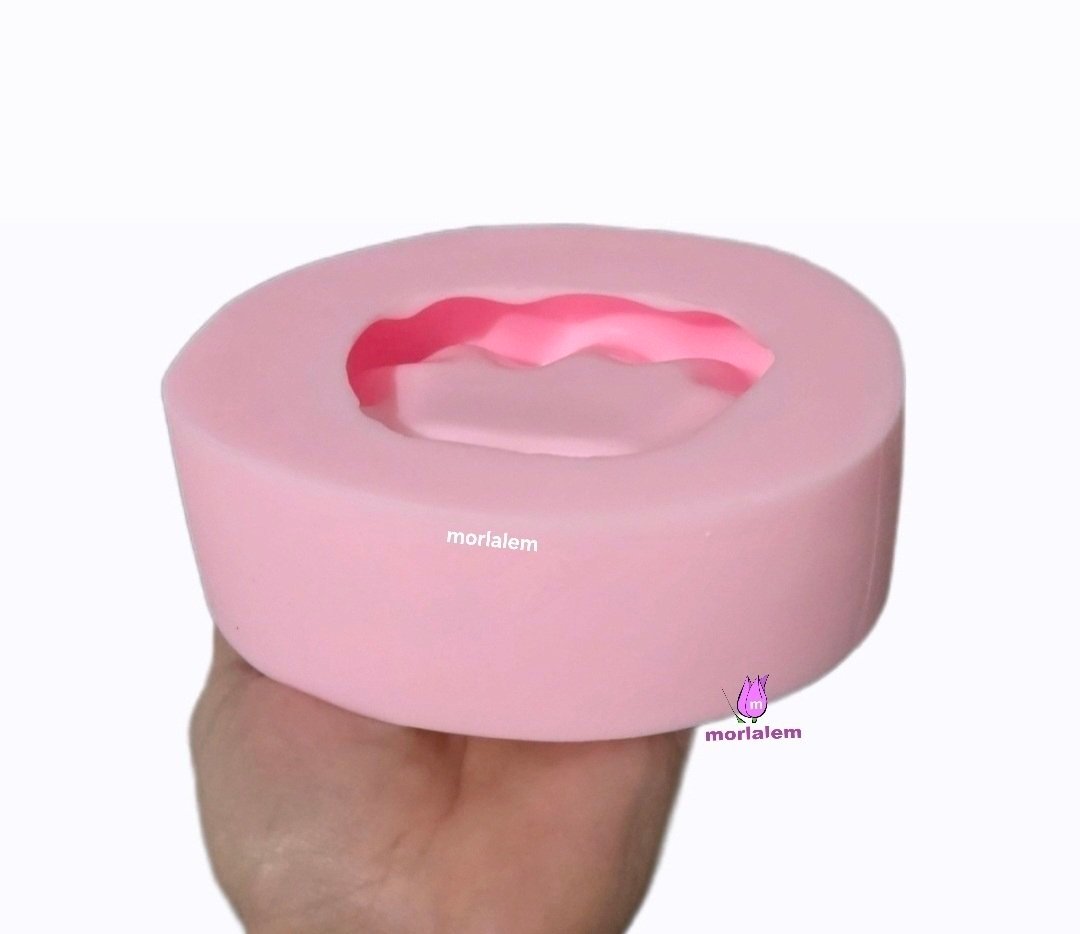 16cm Büyük İstiridye Mumluk Midye Deniz Kabuğu Silikon Kalıp K-1568, Taş Tozu Polyester Alçı Kalıbı - Görsel 2
