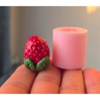 2,7cm Çilek Silikon Kalıp K-1581, Polyester Taş Tozu Alçı Sabun Mum Kalıbı