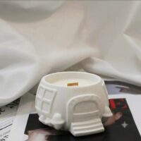 5cm Şirinler Mantar Mumluk Mum Kavanozu Saksı Silikon Kalıp K-1596A, Taş Tozu Polyester Çimento Alçı Kalıbı