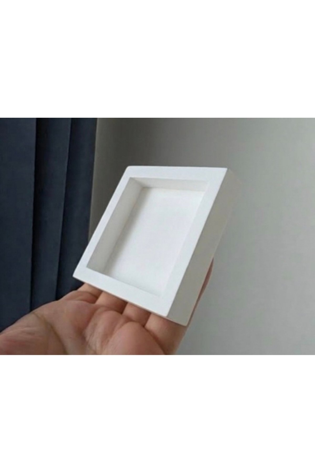 8,7cm Mini Kare Çerçeve Pano Silikon Kalıp K-1617, Polyester Fimo Hamuru Taş Tozu Çimento Alçı Kalıbı - Görsel 4