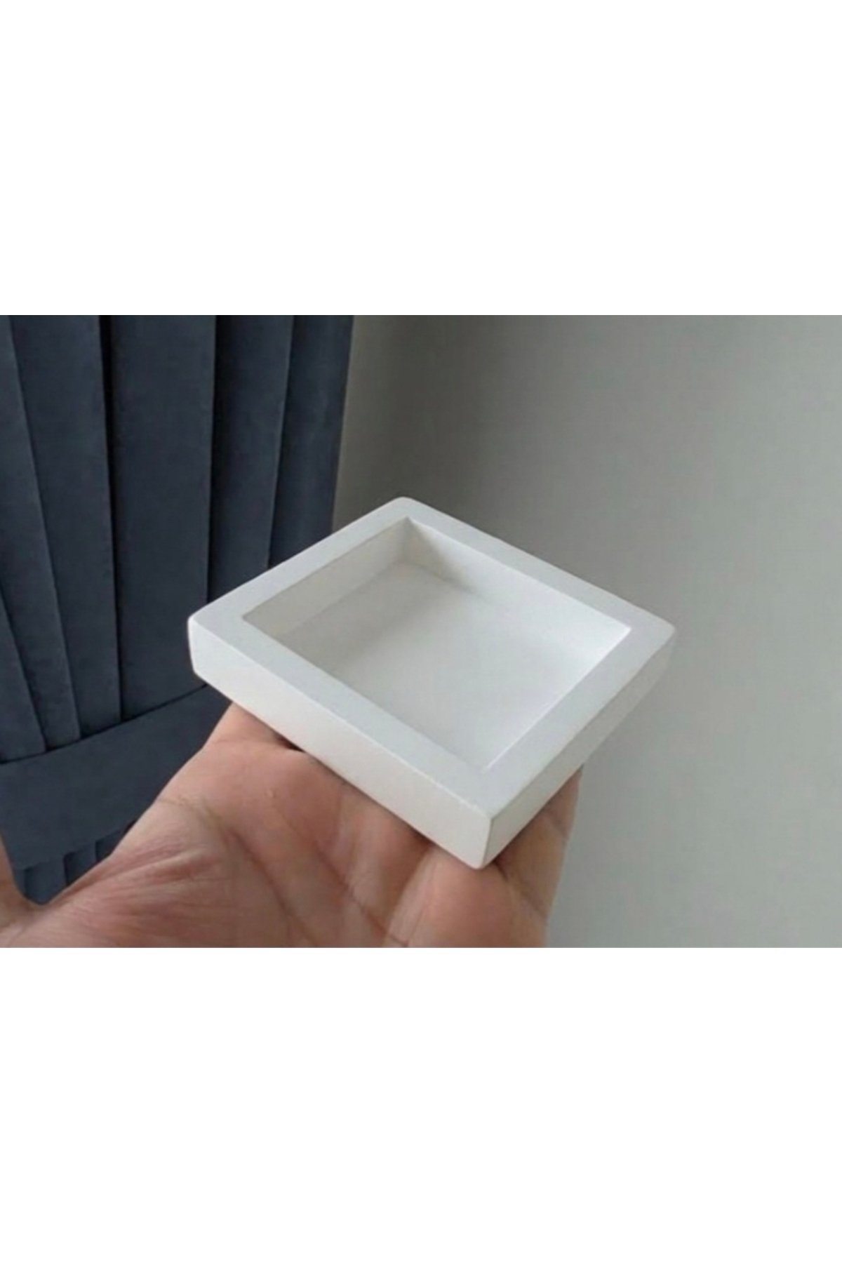 8,7cm Mini Kare Çerçeve Pano Silikon Kalıp K-1617, Polyester Fimo Hamuru Taş Tozu Çimento Alçı Kalıbı - Görsel 5