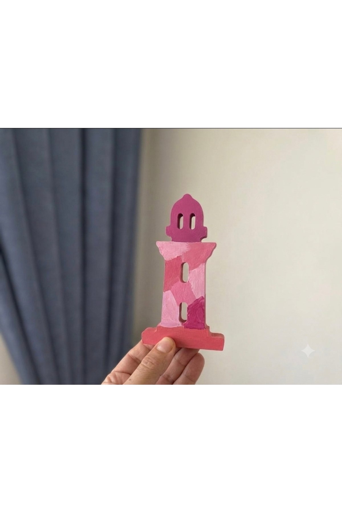 16,5cm Deniz Feneri, 2 Boyutlu Dekor Silikon Kalıp K-1627, Polyester Taş Tozu Sabun Alçı Mum Kalıbı - Görsel 3