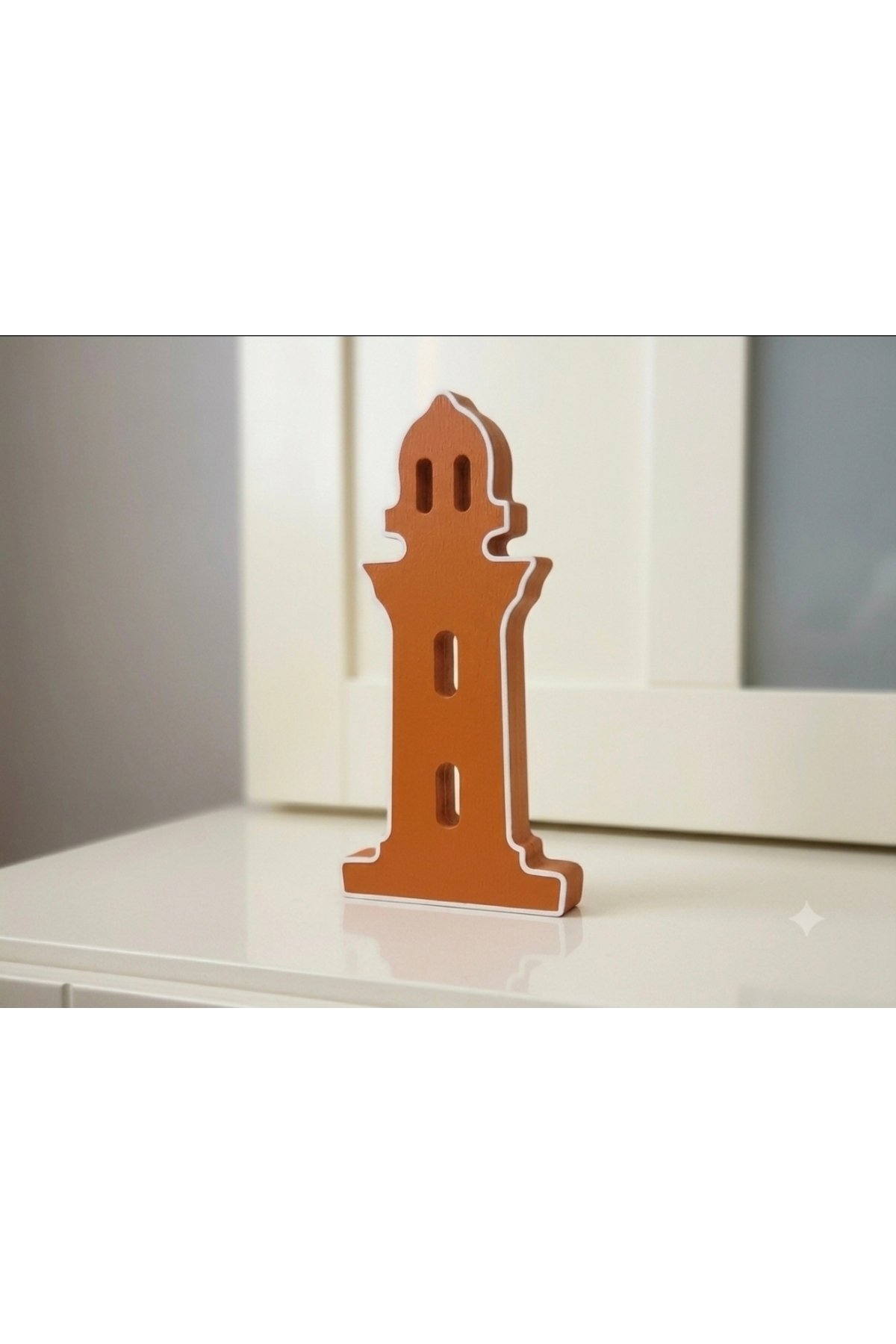 16,5cm Deniz Feneri, 2 Boyutlu Dekor Silikon Kalıp K-1627, Polyester Taş Tozu Sabun Alçı Mum Kalıbı - Görsel 4