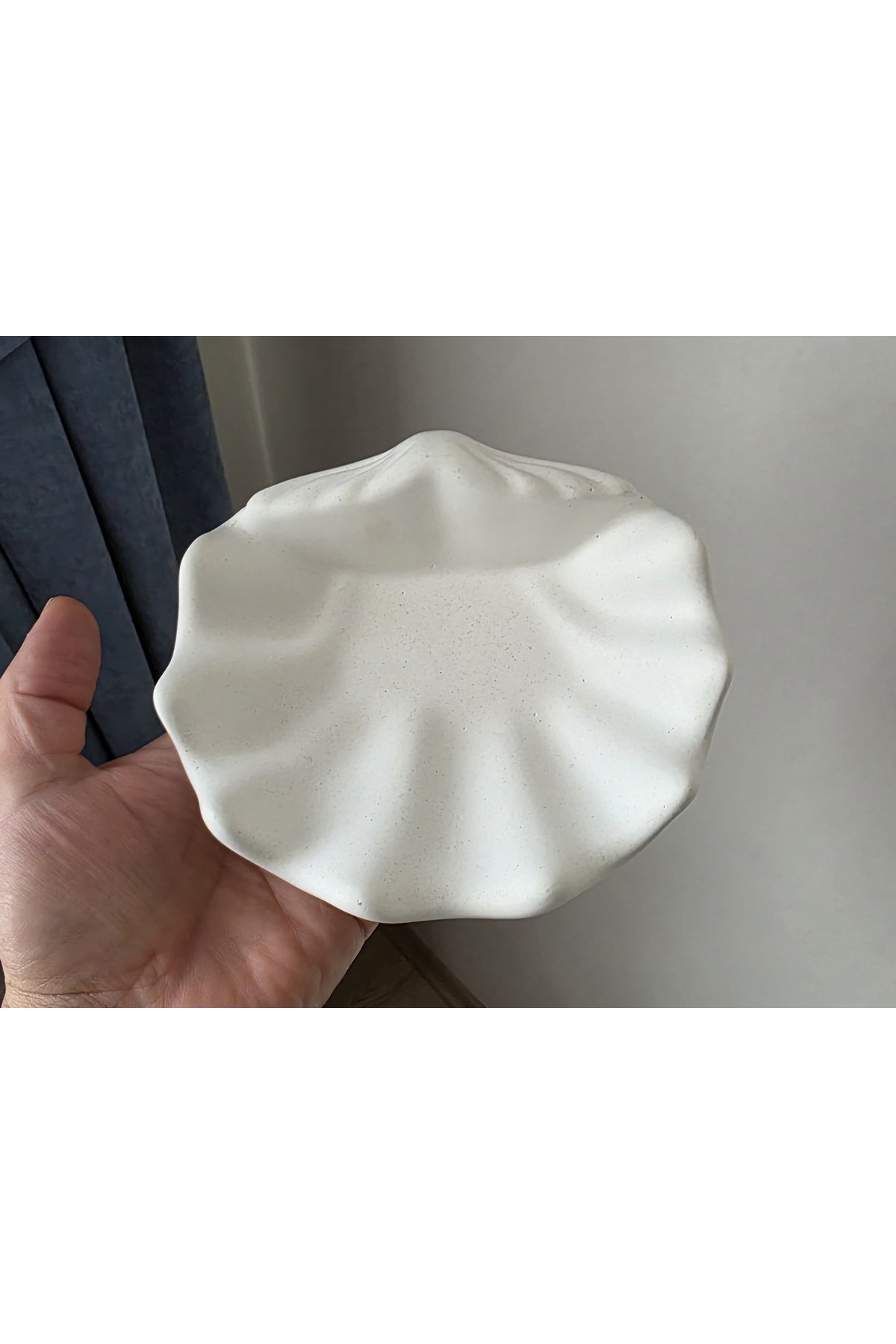 16cm Büyük İstiridye Alçı Mumluk Midye Deniz Kabuğu (Ham Alçı, Boyasız) B1568 - Görsel 3