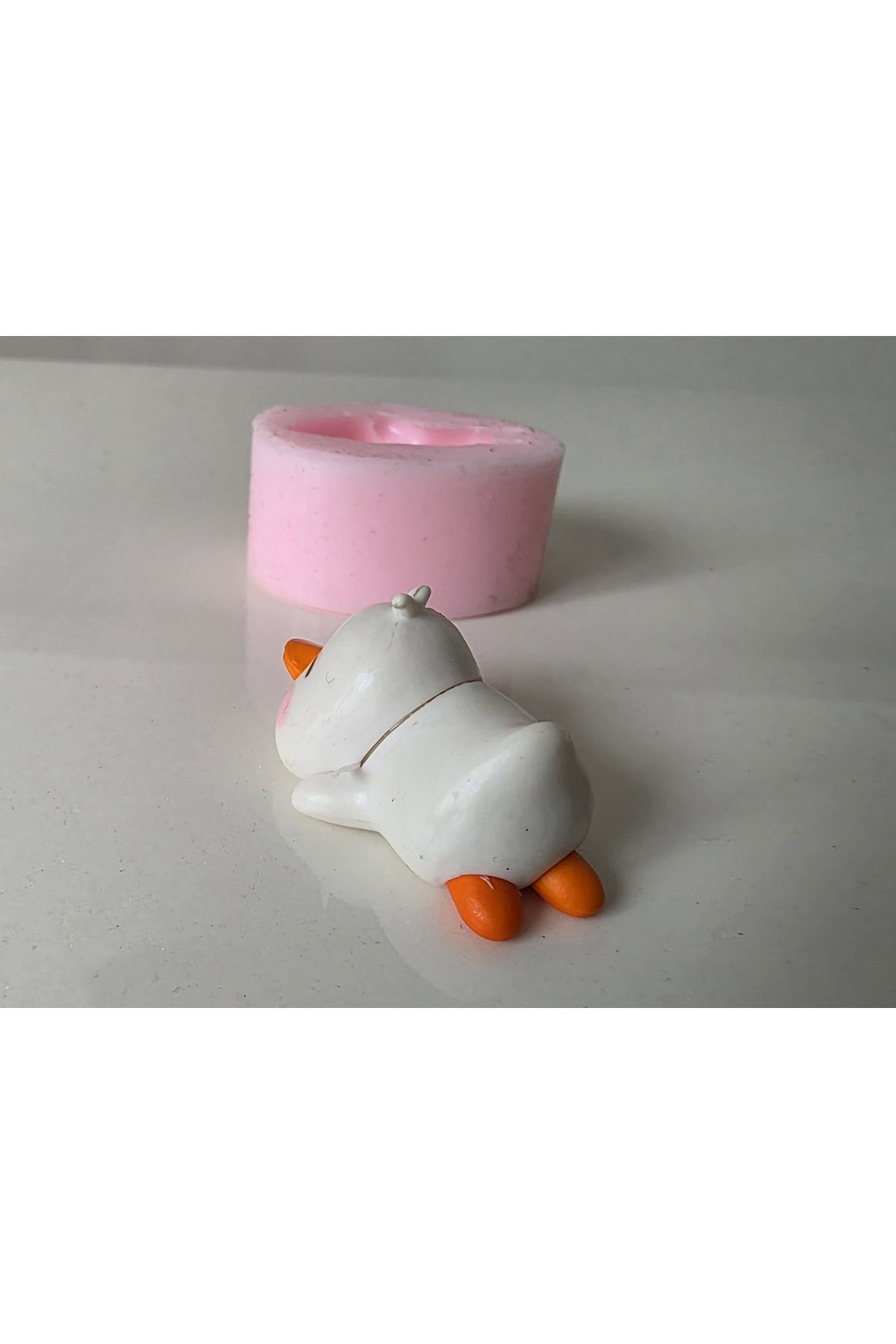 3,6cm Sevimli Minik Ördek, Minyatür Hayvan Silikon Kalıp K-1631, Taş Tozu Sabun Alçı Mum Kalıbı - Görsel 5